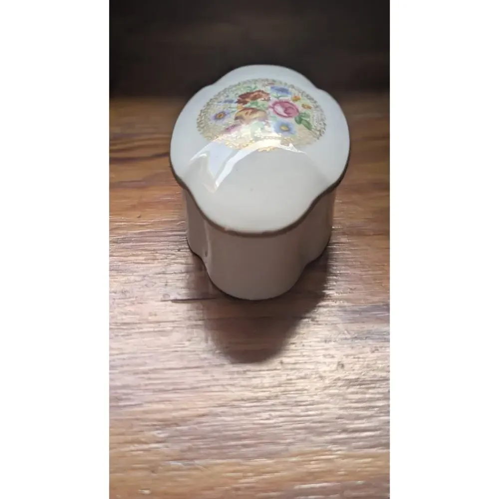 Vintage Limoges France Porcelaine Malbec Trinket Box 18th Century Louvre Decor